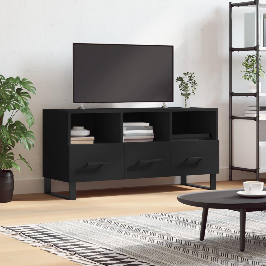 TV Cabinet Black 102x36x50 cm Engineered Wood