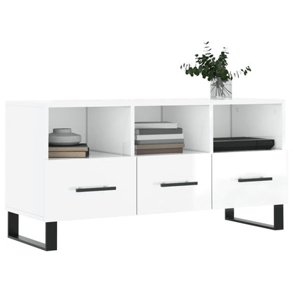 TV Cabinet High Gloss White 102x36x50 cm Engineered Wood