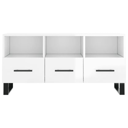 TV Cabinet High Gloss White 102x36x50 cm Engineered Wood