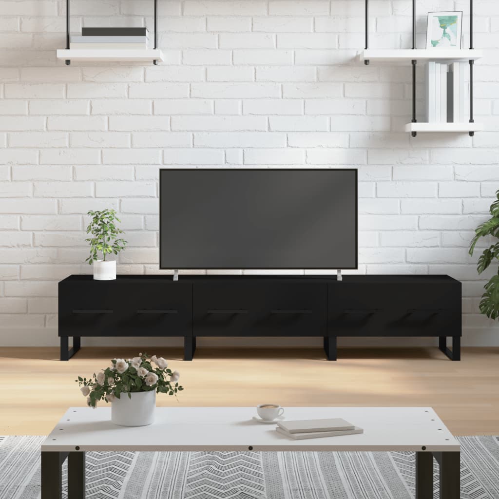 TV Cabinet Black 150x36x30 cm Engineered Wood