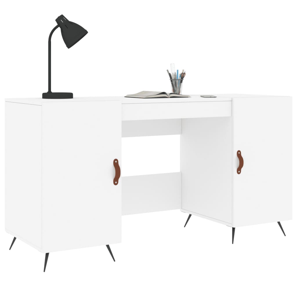 Desk White 140x50x75 cm Engineered Wood