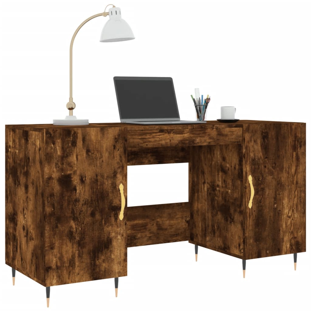 Desk Smoked Oak 140x50x75 cm Engineered Wood