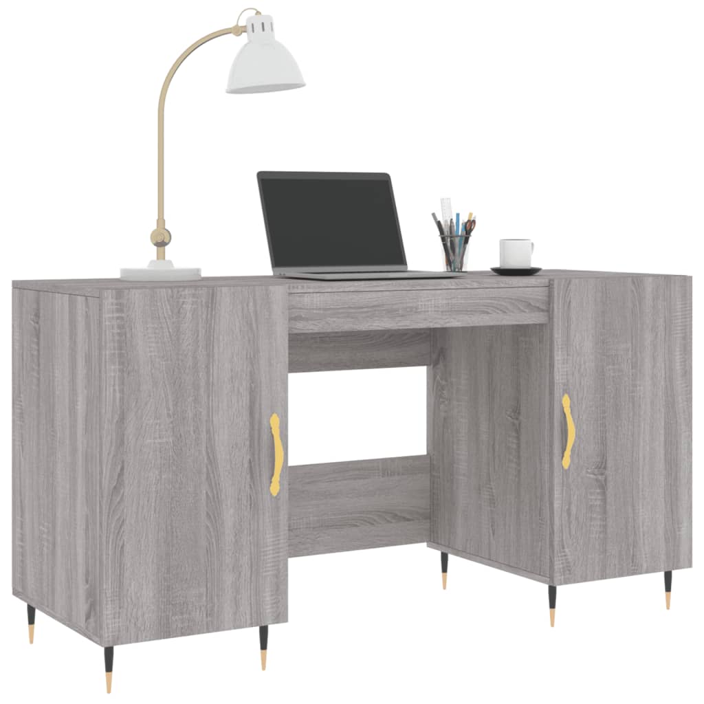 Desk Grey Sonoma 140x50x75 cm Engineered Wood