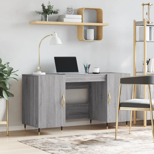 Desk Grey Sonoma 140x50x75 cm Engineered Wood