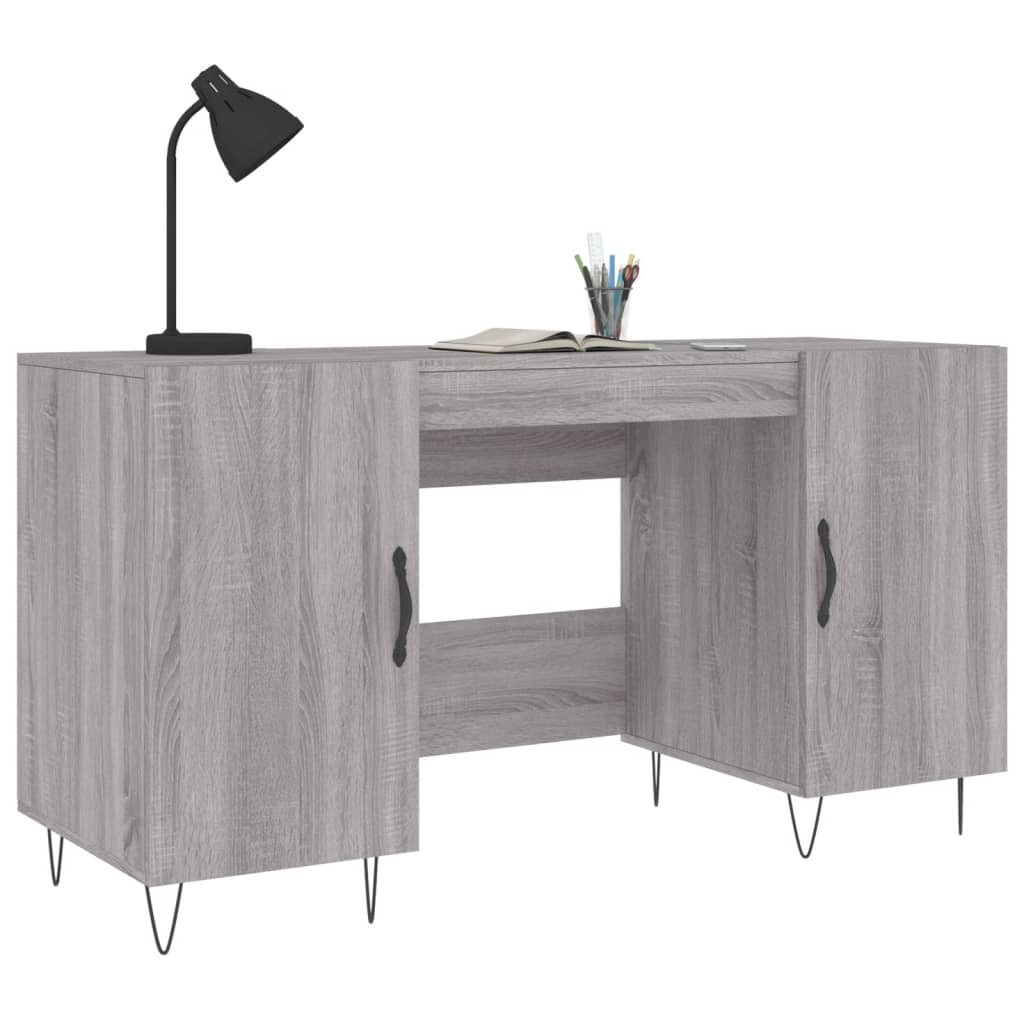 Desk Grey Sonoma 140x50x75 cm Engineered Wood