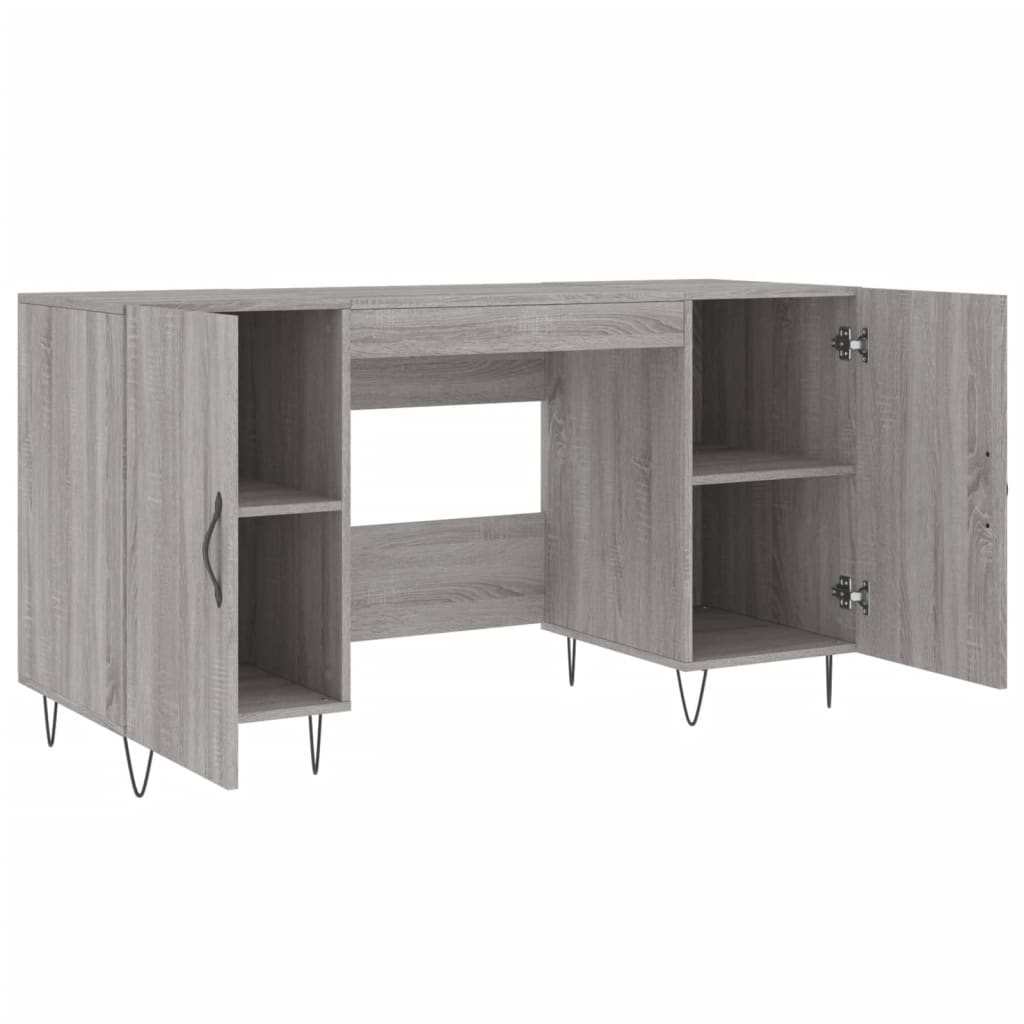 Desk Grey Sonoma 140x50x75 cm Engineered Wood