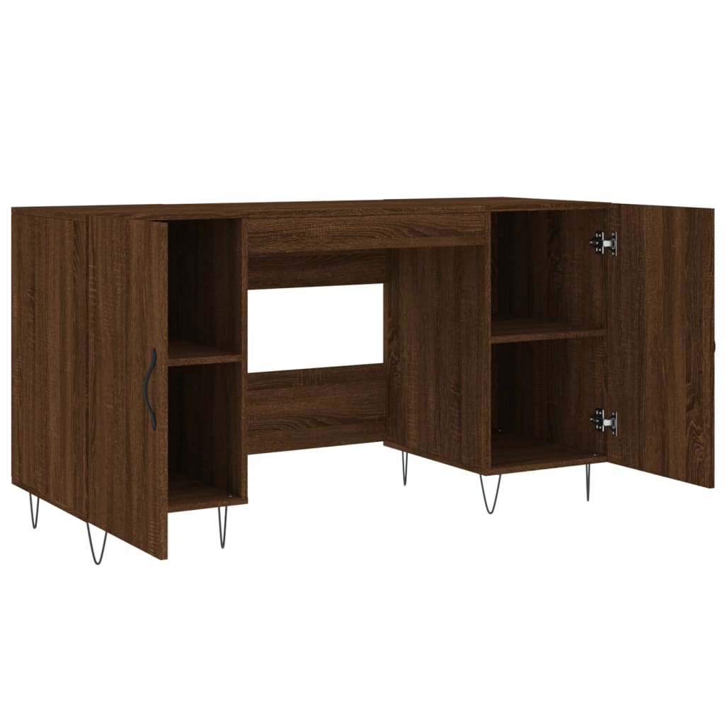 Desk Brown Oak 140x50x75 cm Engineered Wood