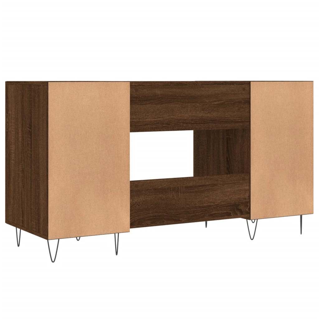 Desk Brown Oak 140x50x75 cm Engineered Wood