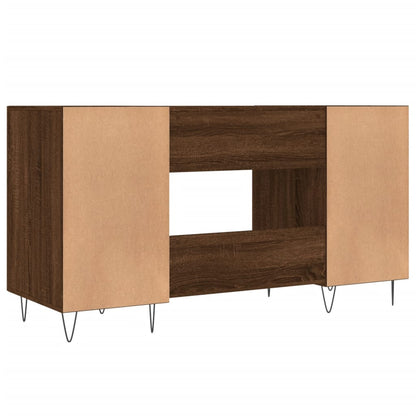 Desk Brown Oak 140x50x75 cm Engineered Wood