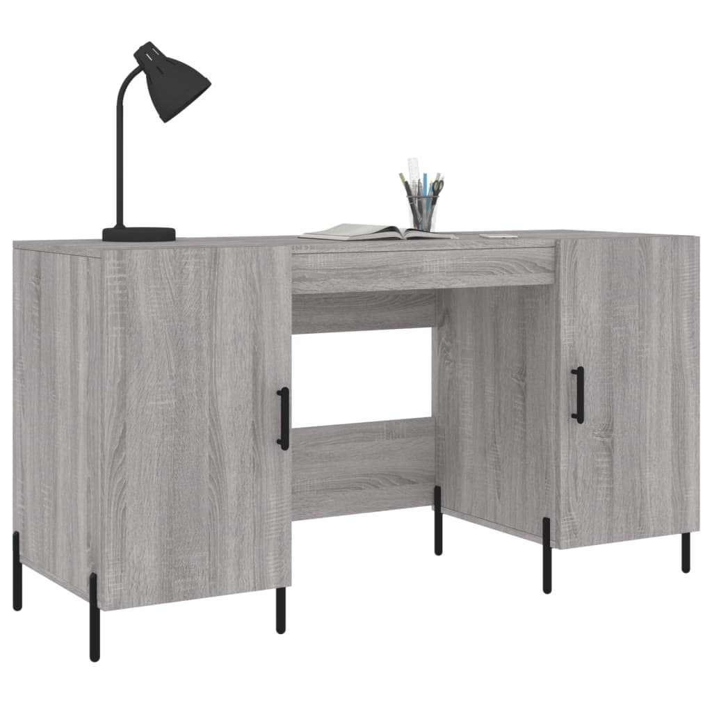 Desk Grey Sonoma 140x50x75 cm Engineered Wood