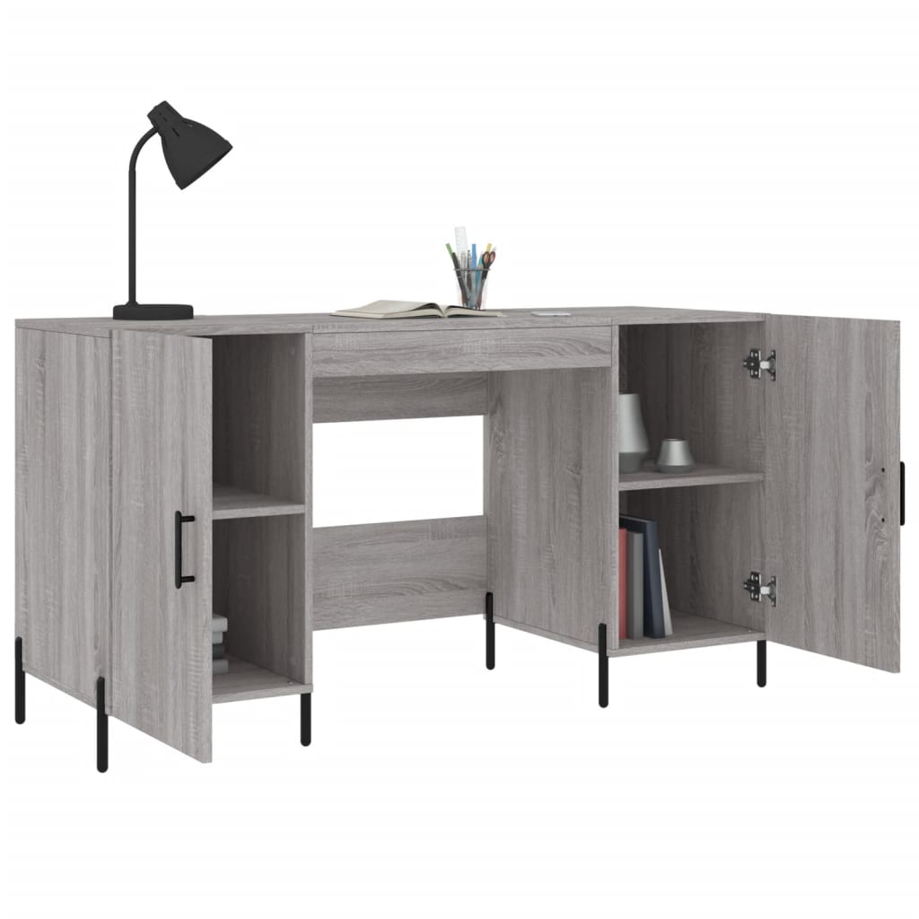 Desk Grey Sonoma 140x50x75 cm Engineered Wood