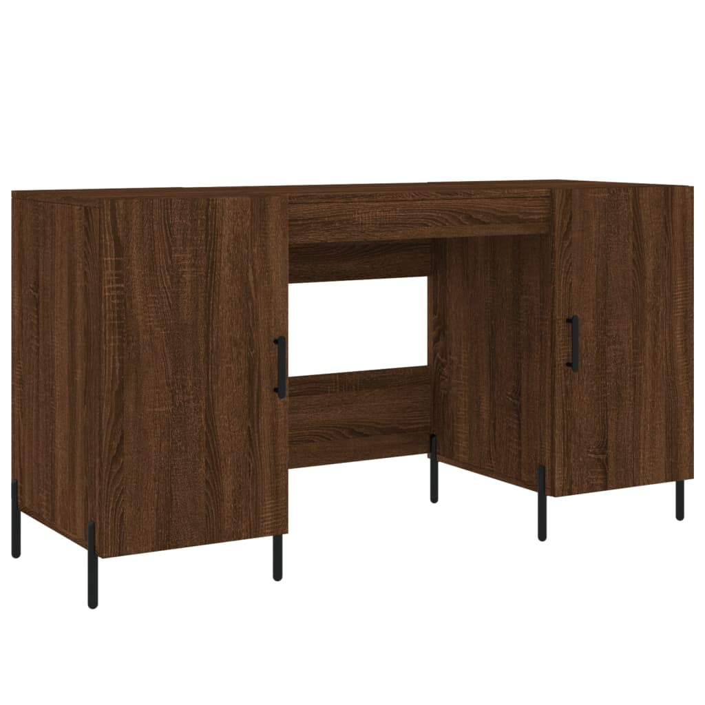 Desk Brown Oak 140x50x75 cm Engineered Wood