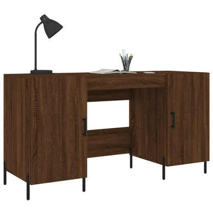 Desk Brown Oak 140x50x75 cm Engineered Wood