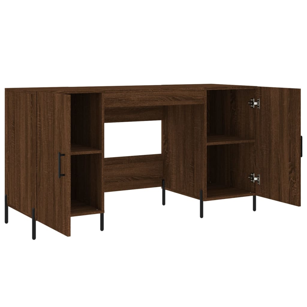 Desk Brown Oak 140x50x75 cm Engineered Wood