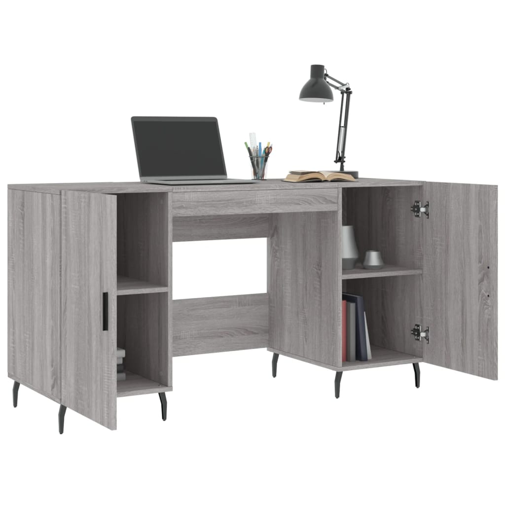 Desk Grey Sonoma 140x50x75 cm Engineered Wood