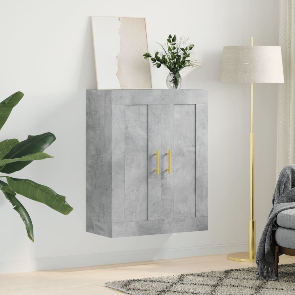 Wall Mounted Cabinet Concrete Grey 69.5x34x90 cm Engineered Wood