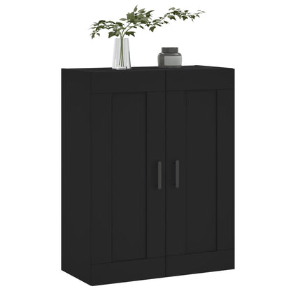 Wall Mounted Cabinet Black 69.5x34x90 cm Engineered Wood