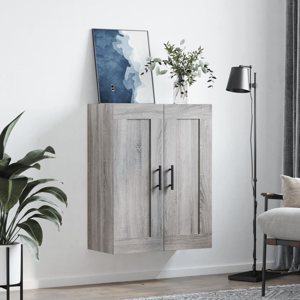 Wall Mounted Cabinet Grey Sonoma 69.5x34x90 cm Engineered Wood