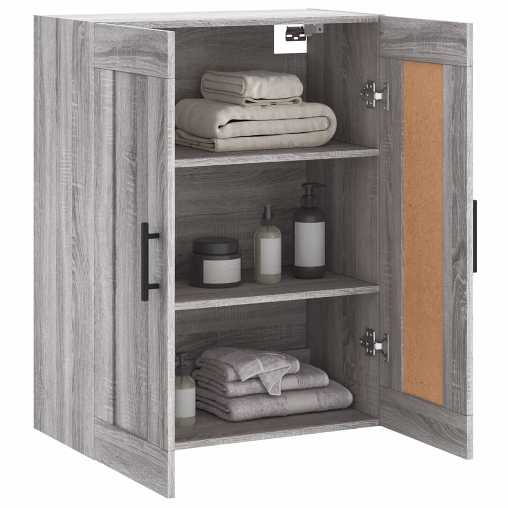 Wall Mounted Cabinet Grey Sonoma 69.5x34x90 cm Engineered Wood