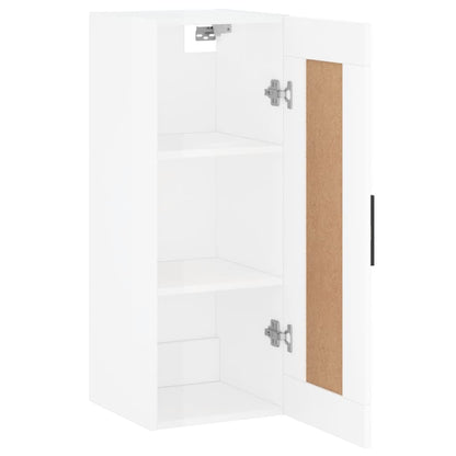 Wall Mounted Cabinet High Gloss White 34.5x34x90 cm Engineered Wood