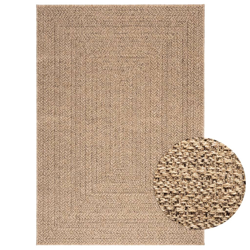 Rug 140x200 cm Jute Look Indoor and Outdoor