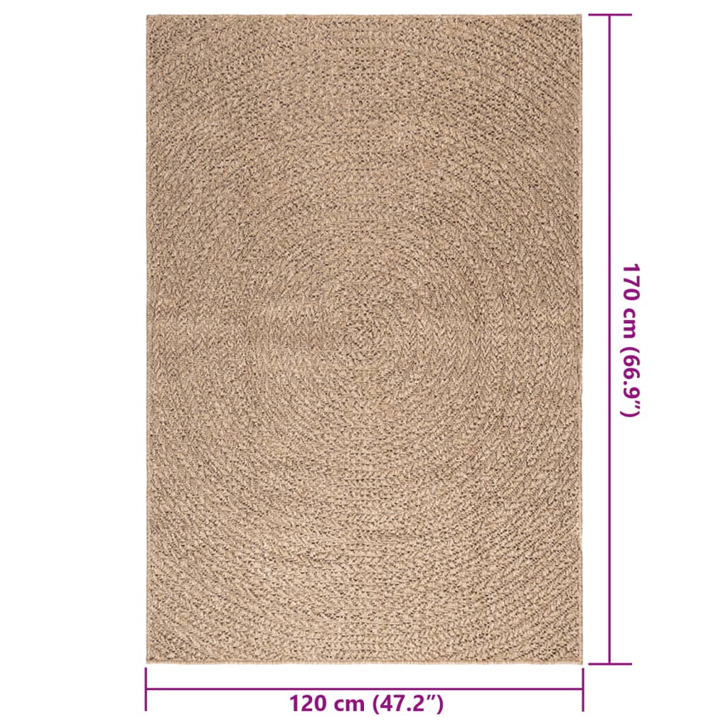 Rug ZIZUR 120x170 cm Jute Look Indoor and Outdoor