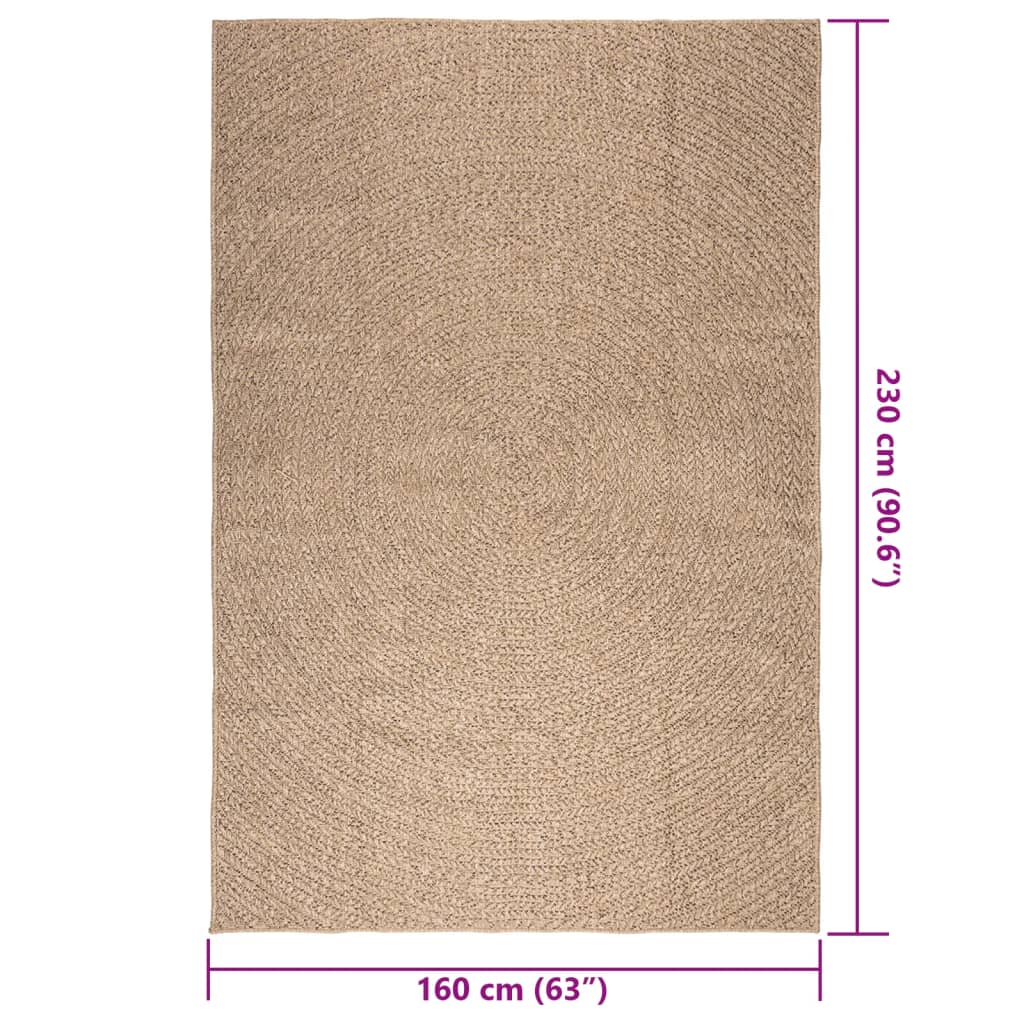 Rug ZIZUR 160x230 cm Jute Look Indoor and Outdoor