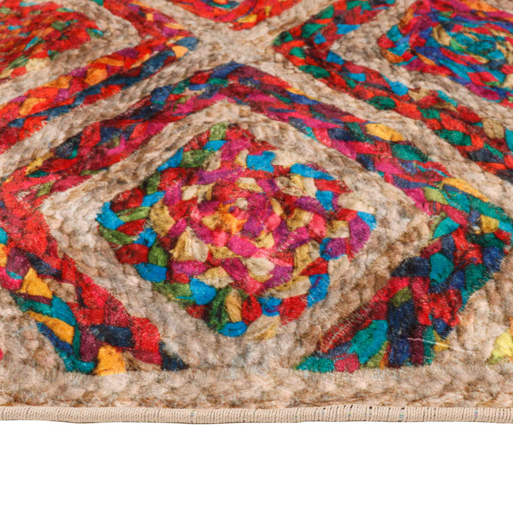 Rug Washable Multicolour 80x300 cm Anti Slip