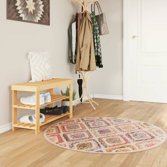 Rug Washable Multicolour Ø 120 cm Anti Slip