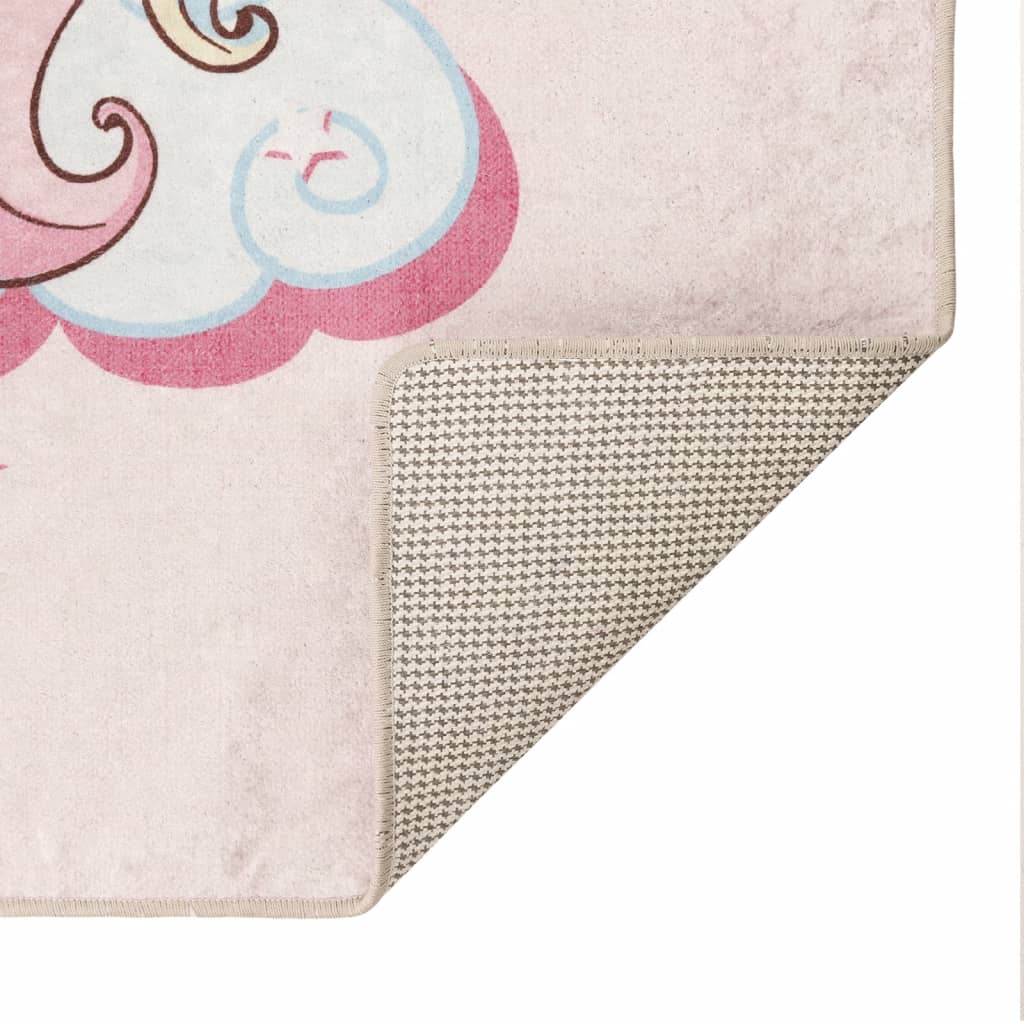 Kids' Rug Pink 160x230 cm Unicorn Washable Anti Slip