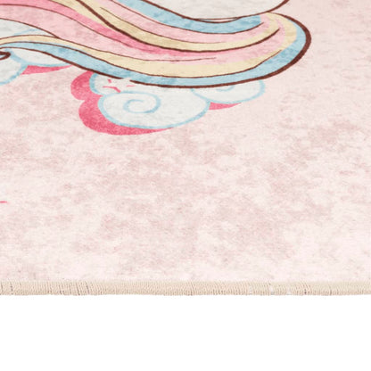 Kids' Rug Pink 160x230 cm Unicorn Washable Anti Slip