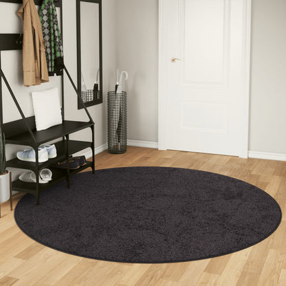 Rug Washable Anthracite Ø 200 cm Anti Slip