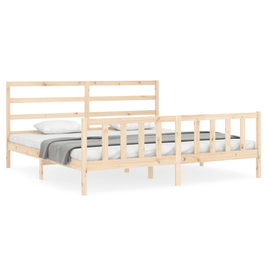 Bed Frame without Mattress 200x200 cm Solid Wood Pine