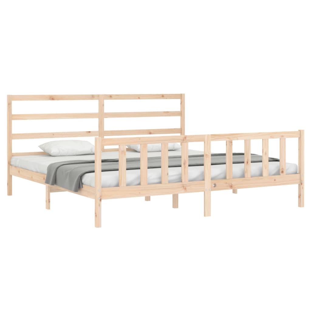 Bed Frame without Mattress 200x200 cm Solid Wood Pine