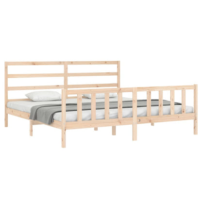 Bed Frame without Mattress 200x200 cm Solid Wood Pine