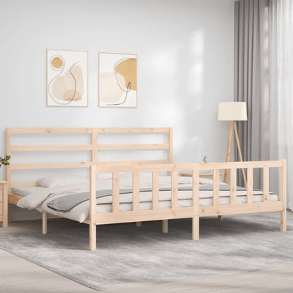 Bed Frame without Mattress 200x200 cm Solid Wood Pine