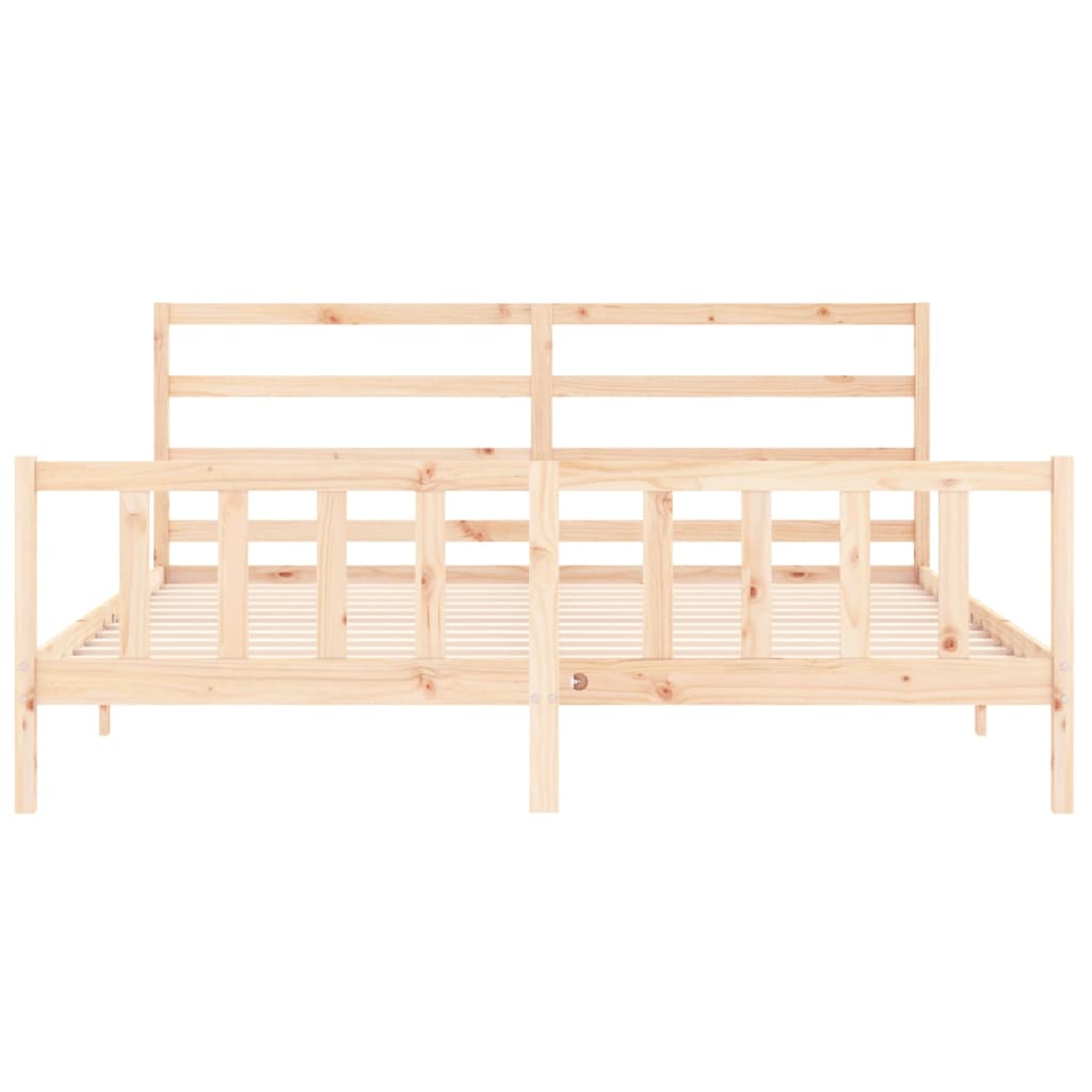 Bed Frame without Mattress 200x200 cm Solid Wood Pine