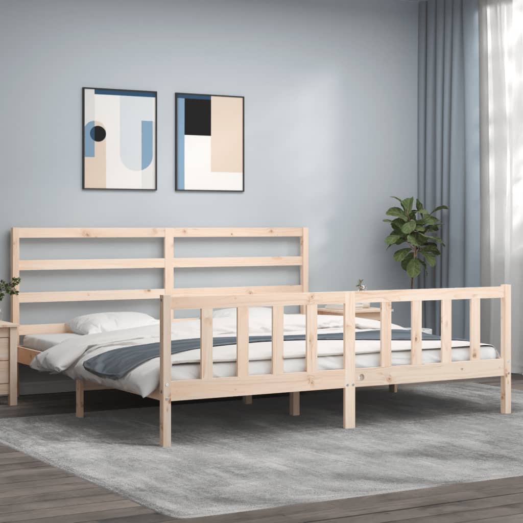 Bed Frame without Mattress 200x200 cm Solid Wood Pine