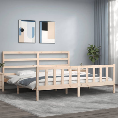 Bed Frame without Mattress 200x200 cm Solid Wood Pine