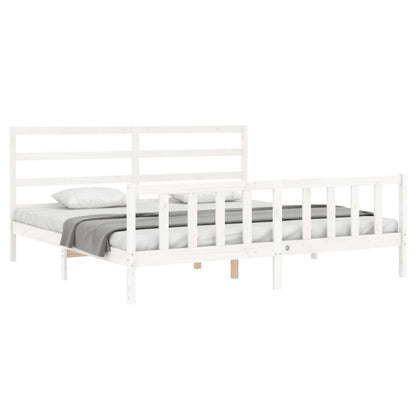 Bed Frame without Mattress White 200x200 cm Solid Wood Pine