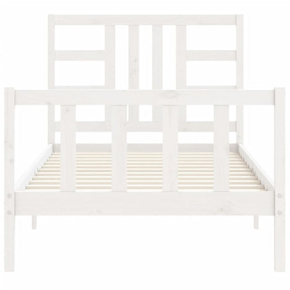 Bed Frame without Mattress White 100x200 cm Solid Wood Pine