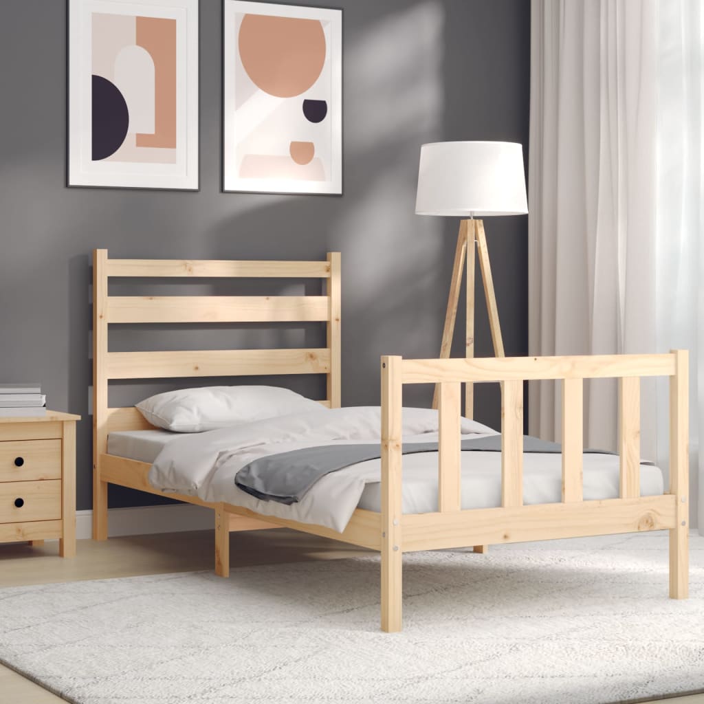Bed Frame without Mattress 100x200 cm Solid Wood Pine