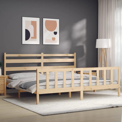 Bed Frame without Mattress 200x200 cm Solid Wood Pine