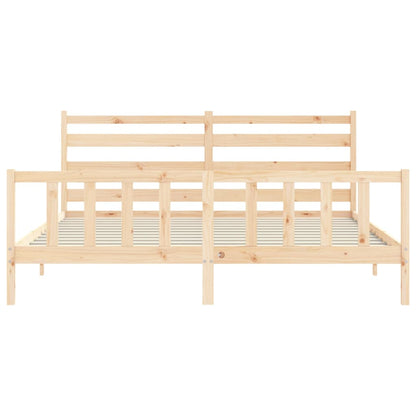 Bed Frame without Mattress 200x200 cm Solid Wood Pine