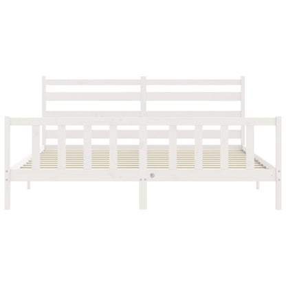 Bed Frame without Mattress White 200x200 cm Solid Wood Pine