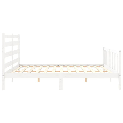 Bed Frame without Mattress White 200x200 cm Solid Wood Pine