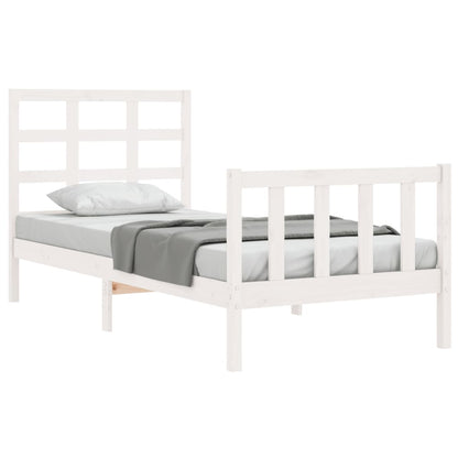 Bed Frame without Mattress White 90x200 cm Solid Wood Pine
