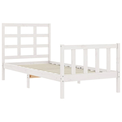 Bed Frame without Mattress White 90x200 cm Solid Wood Pine