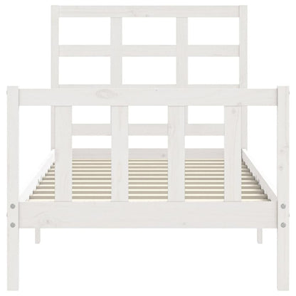 Bed Frame without Mattress White 90x200 cm Solid Wood Pine