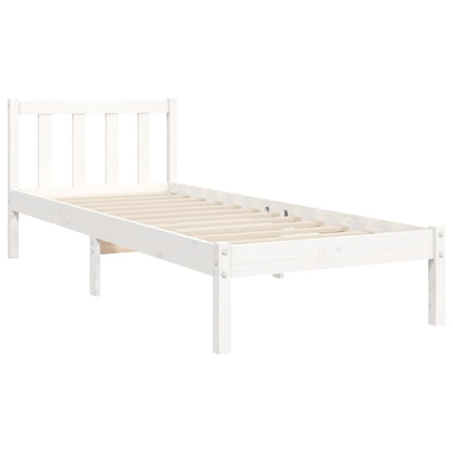 Bed Frame without Mattress White 90x200 cm Solid Wood Pine